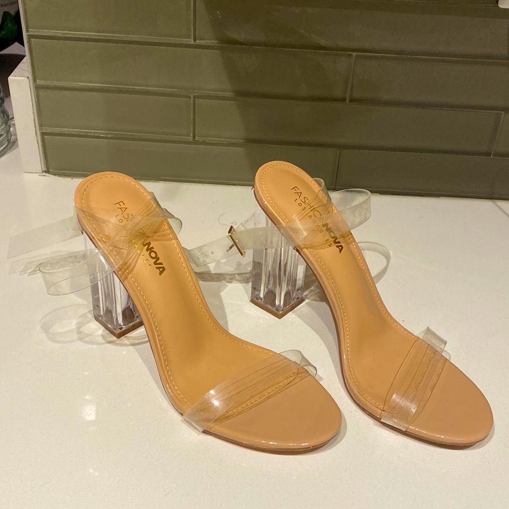 Clear sandal heels
